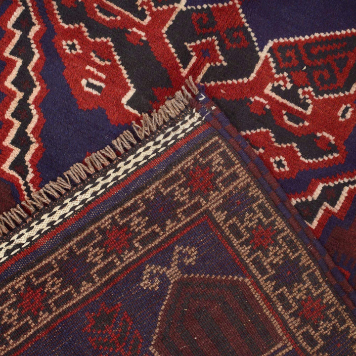 Afghan Prayer Rug 2' 11" x 4' 10" Hand-Knotted border