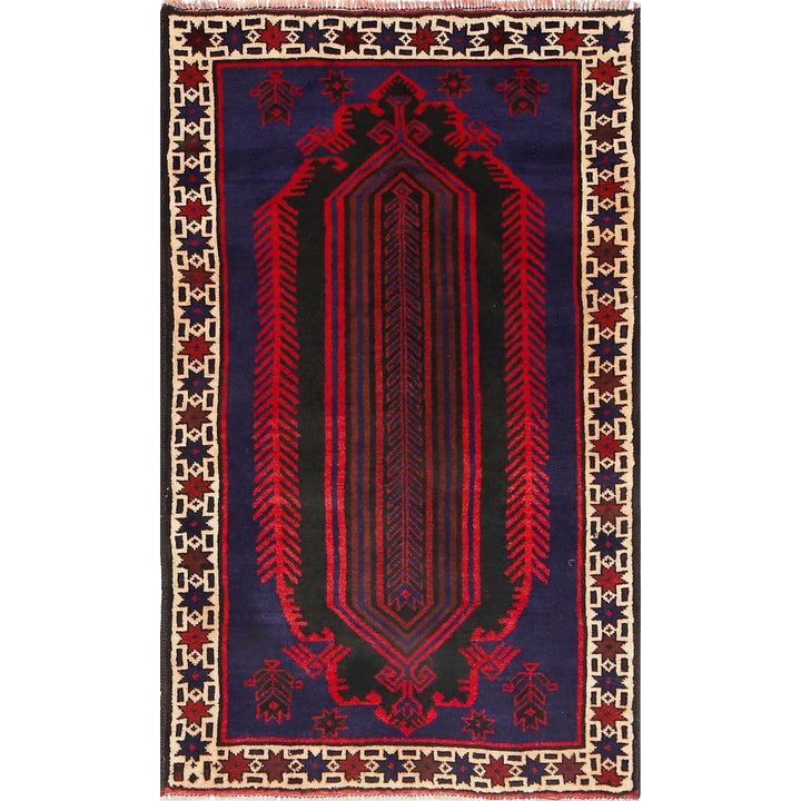 Hand Knotted Baluchi Rug 3' 2" x 5' 2" - No. AL56444