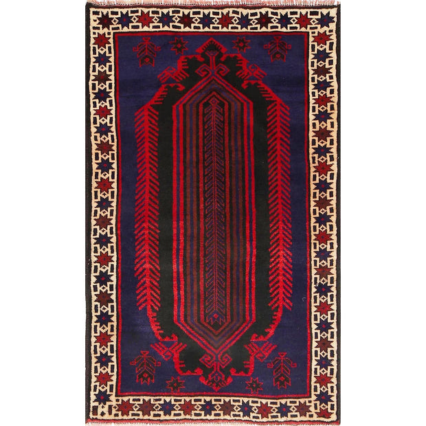 Hand Knotted Baluchi Rug 3' 2" x 5' 2" - No. AL56444