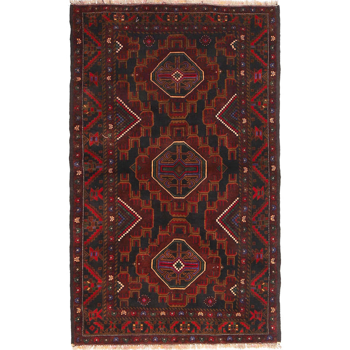 Afghan Baluchi Rug 3' 10" x 6' 2" Hand-Knotted
