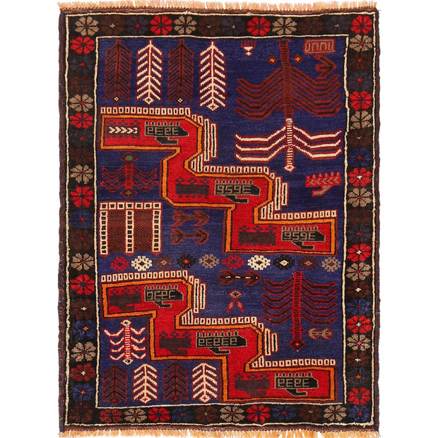 Handmade Balochi Carpet 2' 11" x 4' 3" - No. AL60374