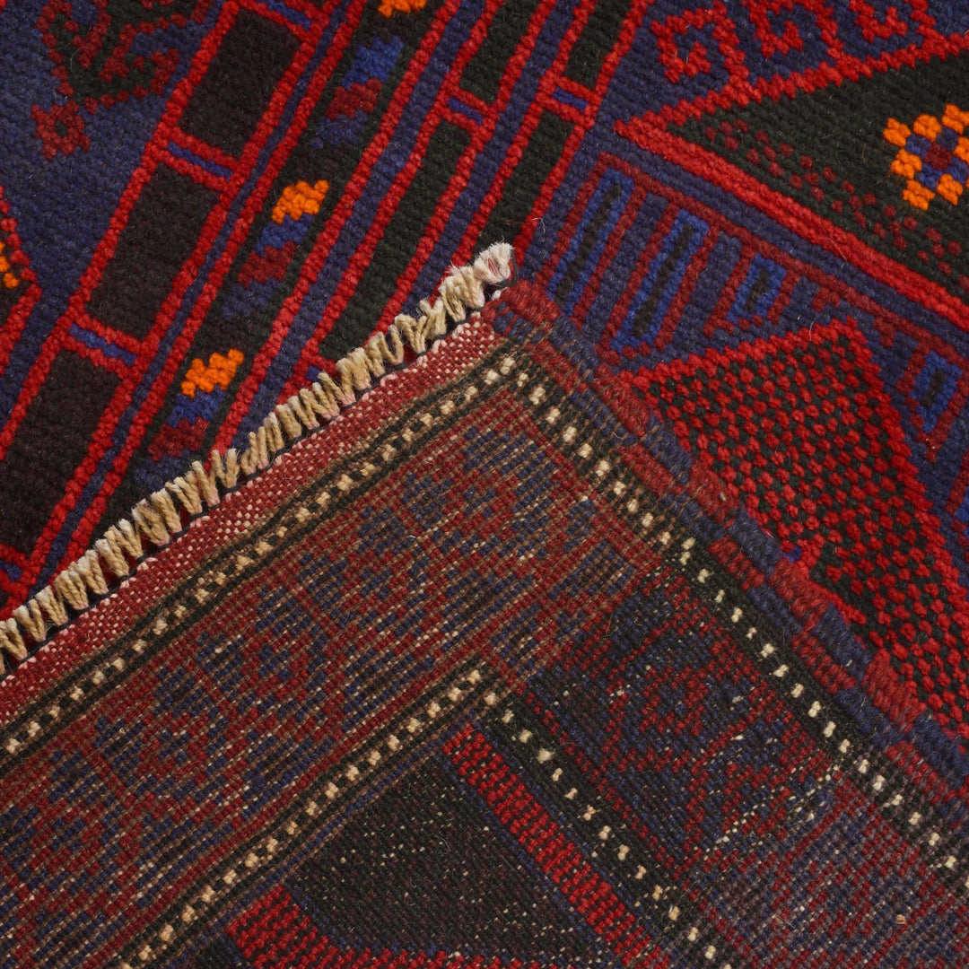 Afghan Prayer Rug 3' 1" x 4' 7" Hand-Knotted border