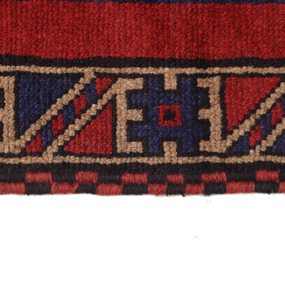 Afghan Prayer Rug 2' 9" x 4' 9" Hand-Knotted detail