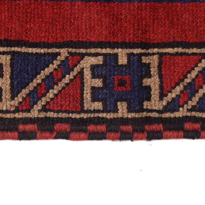 Afghan Prayer Rug 2' 9" x 4' 9" Hand-Knotted detail
