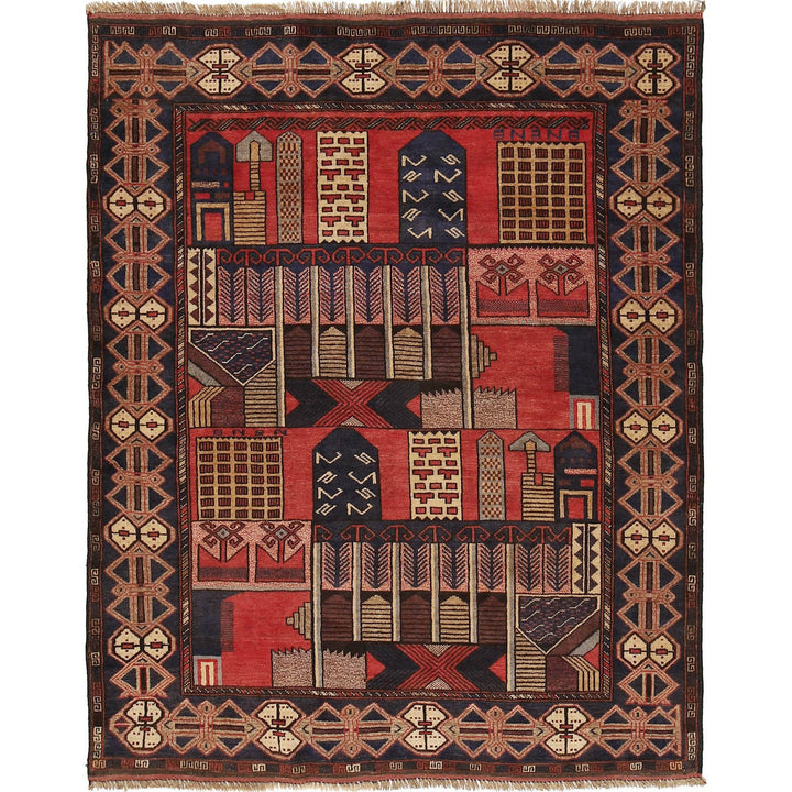Traditional Baloch Rug 4' 5" x 5' 4" - No. AL75443