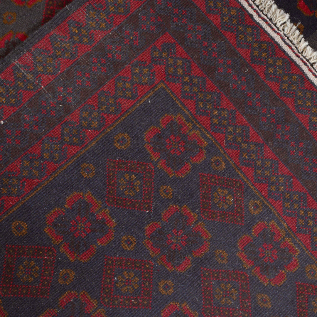 Afghan Baluchi Rug 3' 10" x 6' 6" Hand-Knotted border