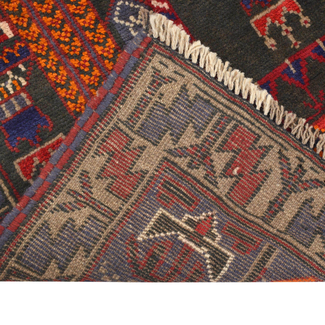 Afghan Prayer Rug 2' 10" x 4' 8" Hand-Knotted border