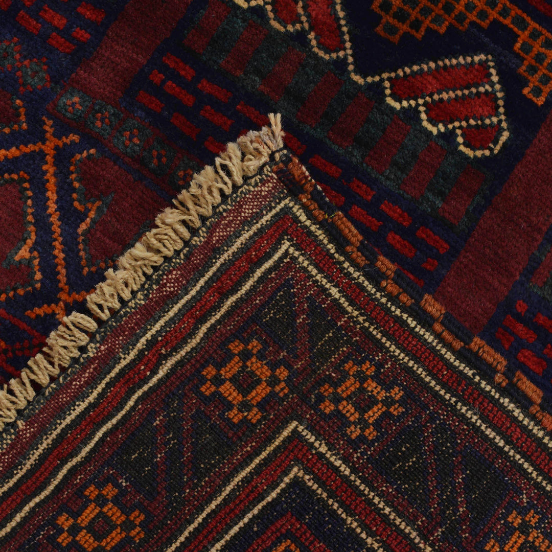 Afghan Prayer Rug 3' 2" x 5' 3" Hand-Knotted border