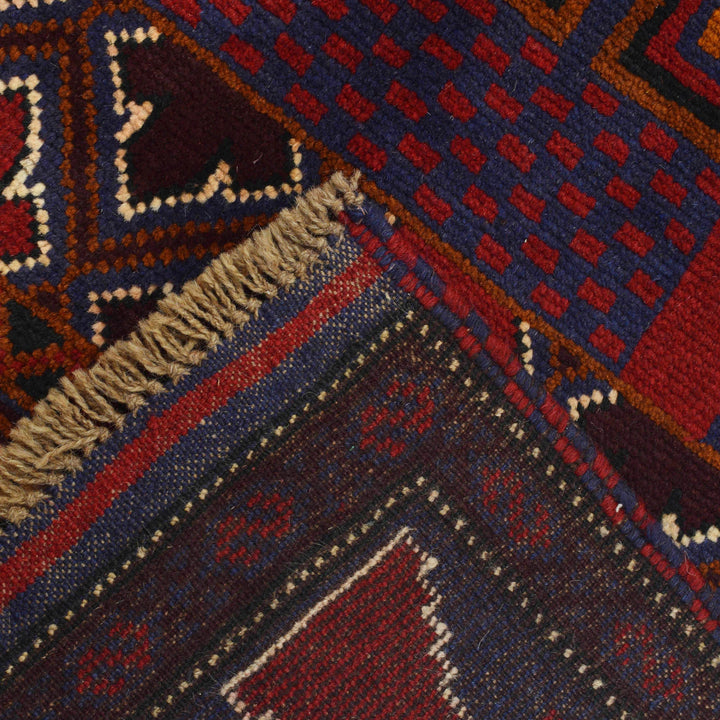 Afghan Prayer Rug 2' 11" x 5' 0" Hand-Knotted border