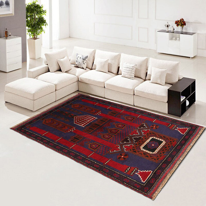 Afghan Prayer Rug 2' 11" x 5' 0" Hand-Knotted field
