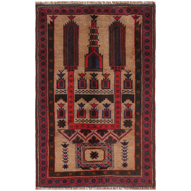 Small Prayer Carpet 2' 11" x 4' 6" - No. AL88669