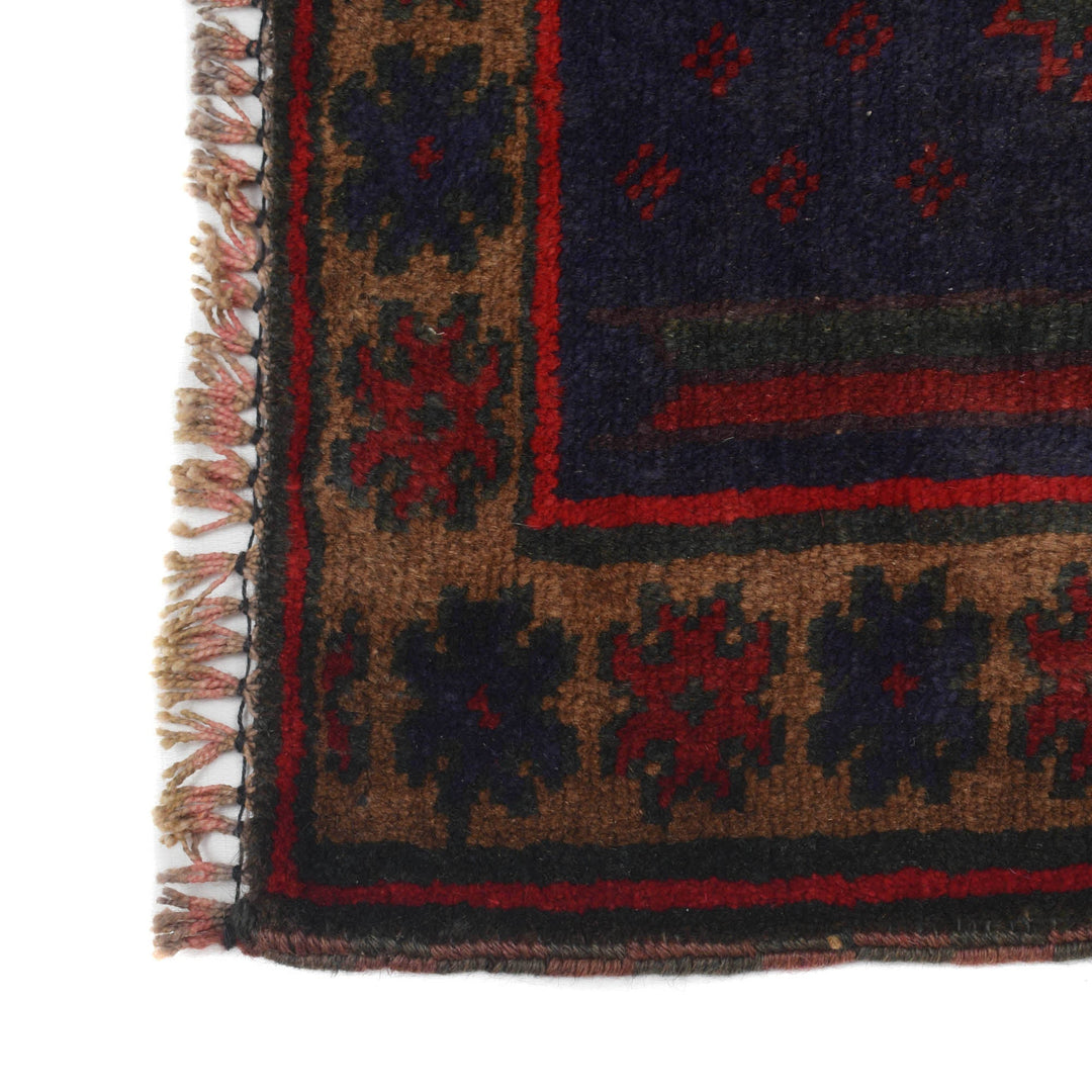 Afghan Prayer Rug 3' 3" x 4' 4" Hand-Knotted view