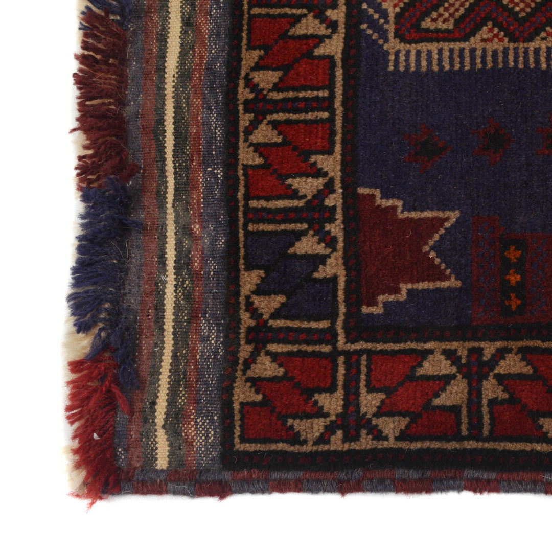 Afghan Prayer Rug 3' 3" x 4' 9" Hand-Knotted view