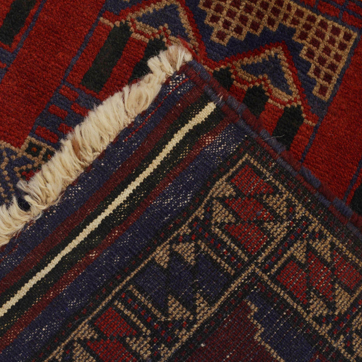 Afghan Prayer Rug 3' 3" x 4' 9" Hand-Knotted border