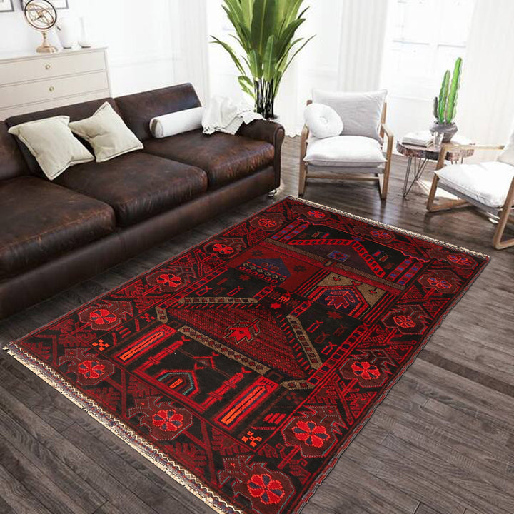 Afghan Prayer Rug 2' 11" x 4' 10" Hand-Knotted | No. AL30337