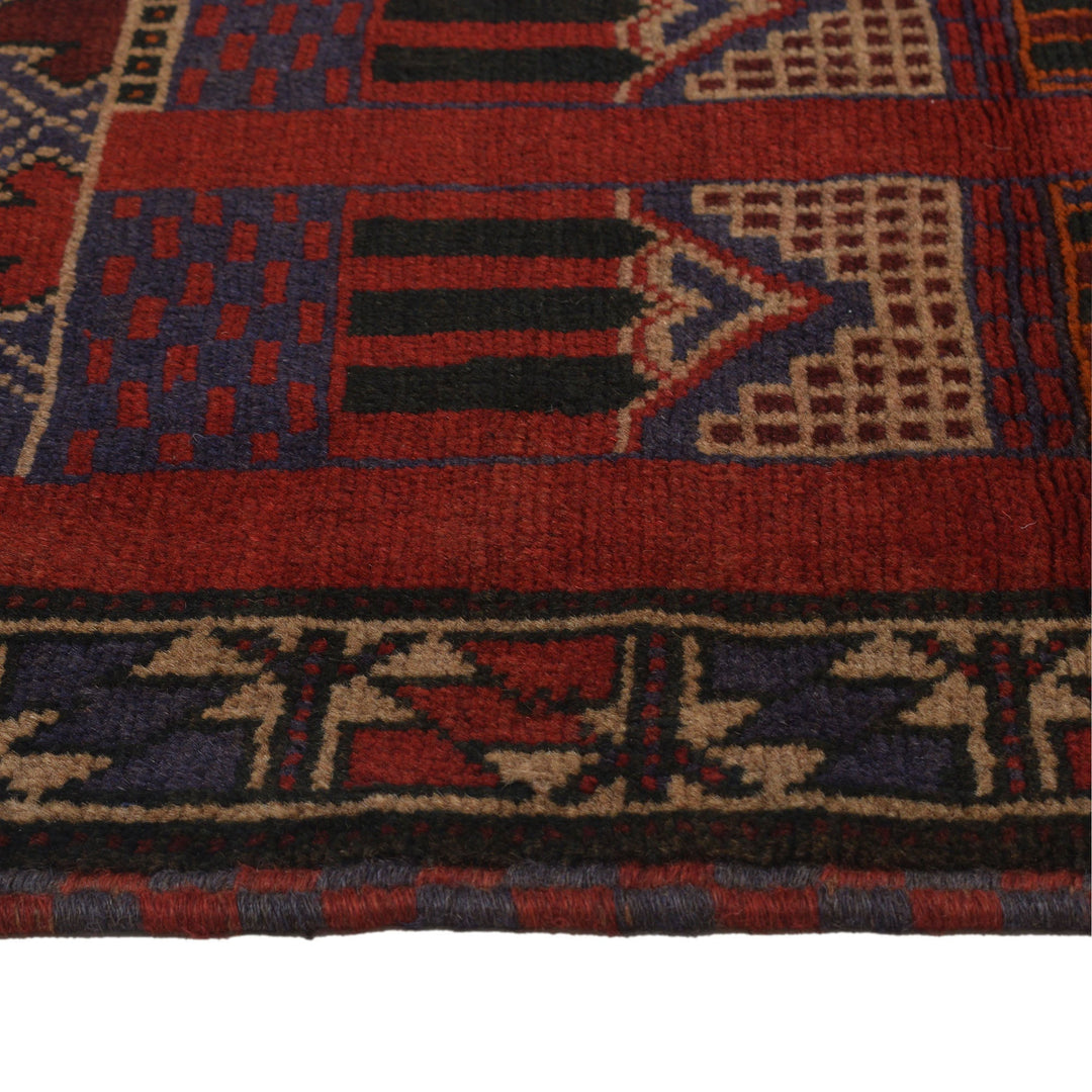 Afghan Prayer Rug 3' 2" x 4' 8" Hand-Knotted | No. AL61950