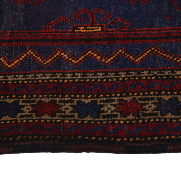 Afghan Prayer Rug 2' 11" x 5' 1" Hand-Knotted detail