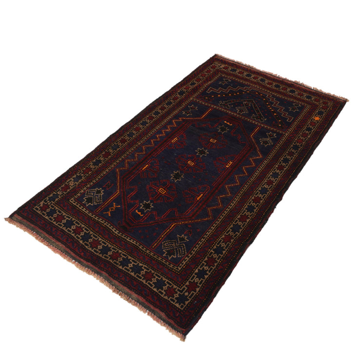 Afghan Prayer Rug 2' 11" x 5' 1" Hand-Knotted pattern
