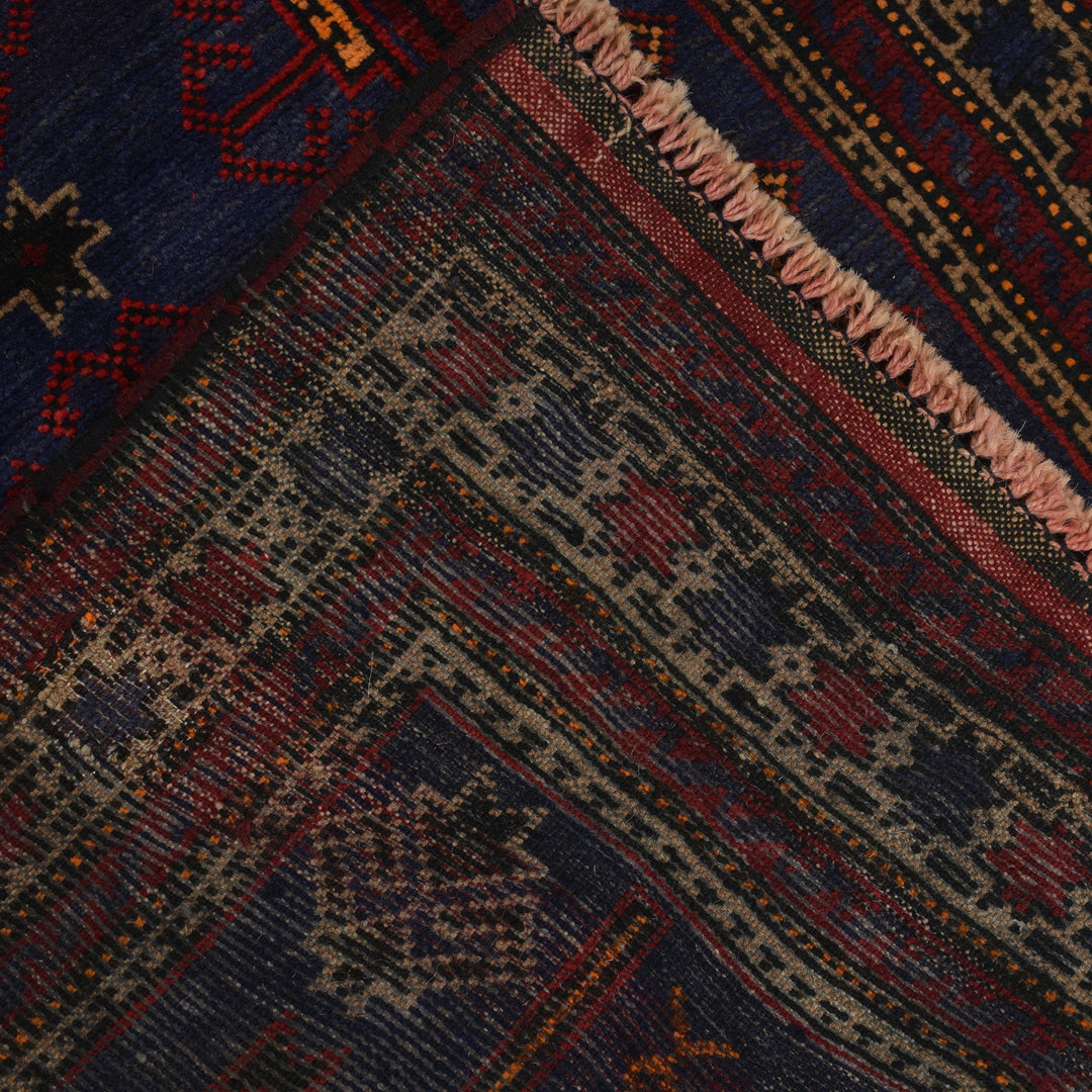 Afghan Prayer Rug 2' 11" x 5' 1" Hand-Knotted border