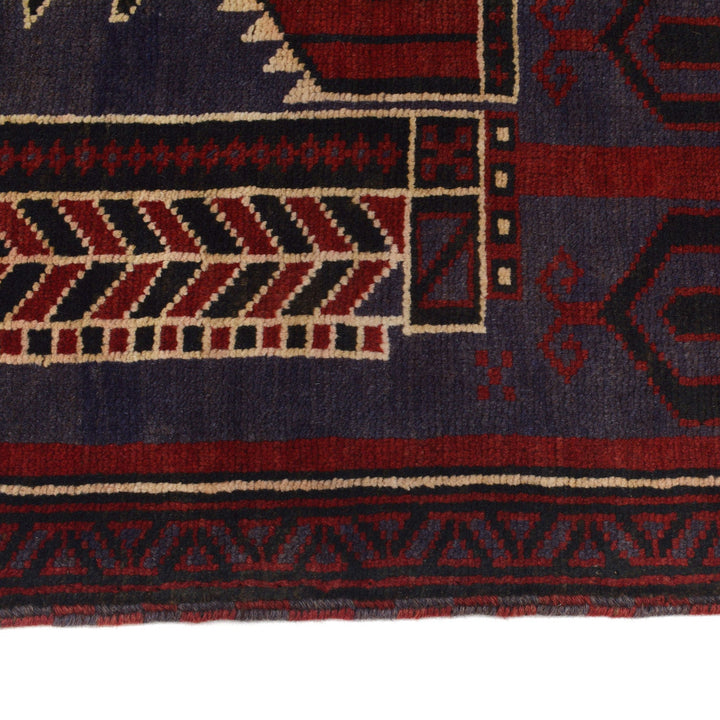 Afghan Prayer Rug 2'11" x 4'8" Hand-Knotted detail