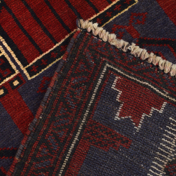 Afghan Prayer Rug 2'11" x 4'8" Hand-Knotted border