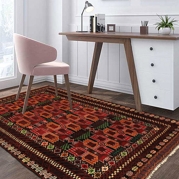 Afghan Baluchi Rug 3' 11" x 6' 4" Hand-Knotted field