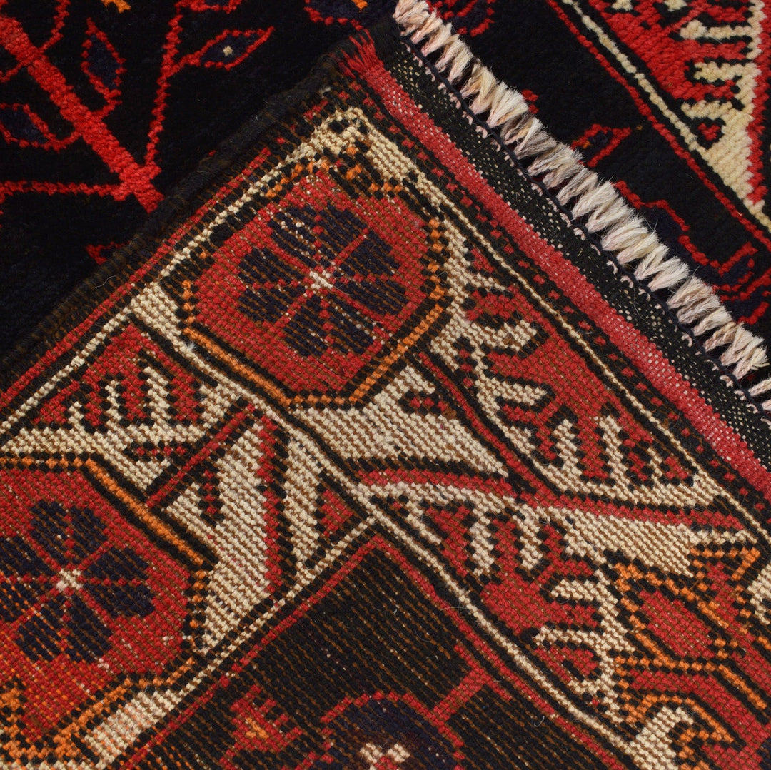 Afghan Prayer Rug 2' 11" x 5' 1" Hand-Knotted border