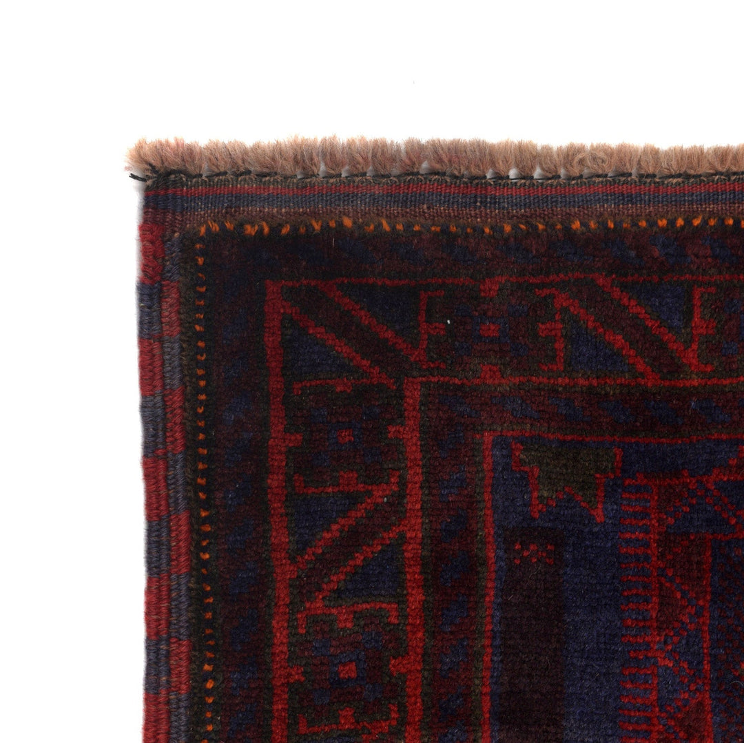 Afghan Prayer Rug 3' 0" x 4' 10" Hand-Knotted close-up