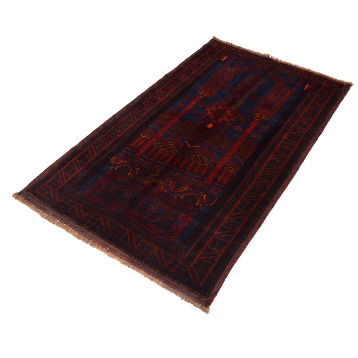 Afghan Prayer Rug 3' 0" x 4' 10" Hand-Knotted border