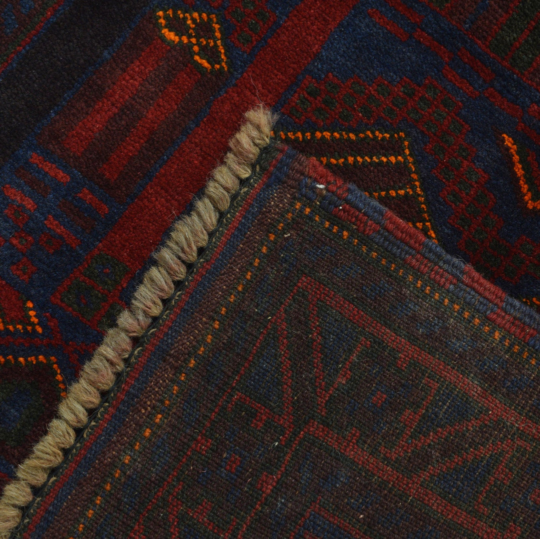 Afghan Prayer Rug 3' 0" x 4' 10" Hand-Knotted texture