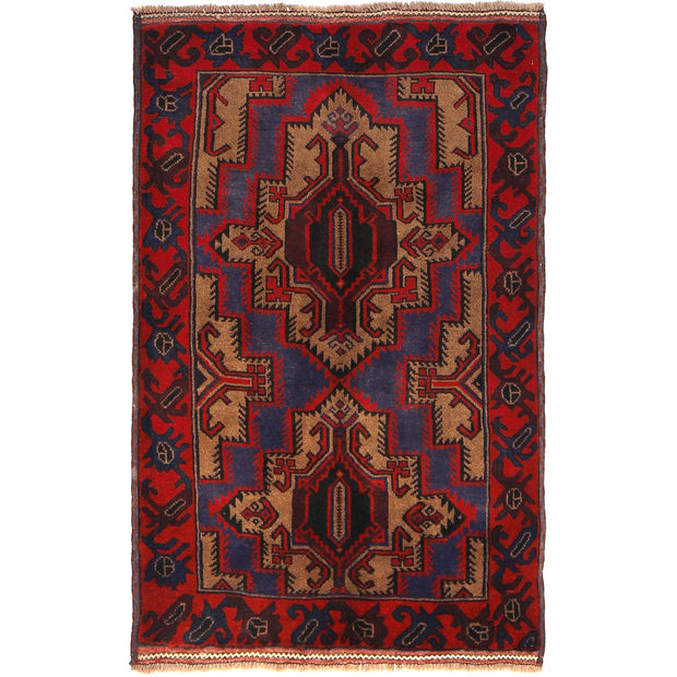 Handmade Balochi Carpet 2' 12" x 4' 8" - No. AL89338