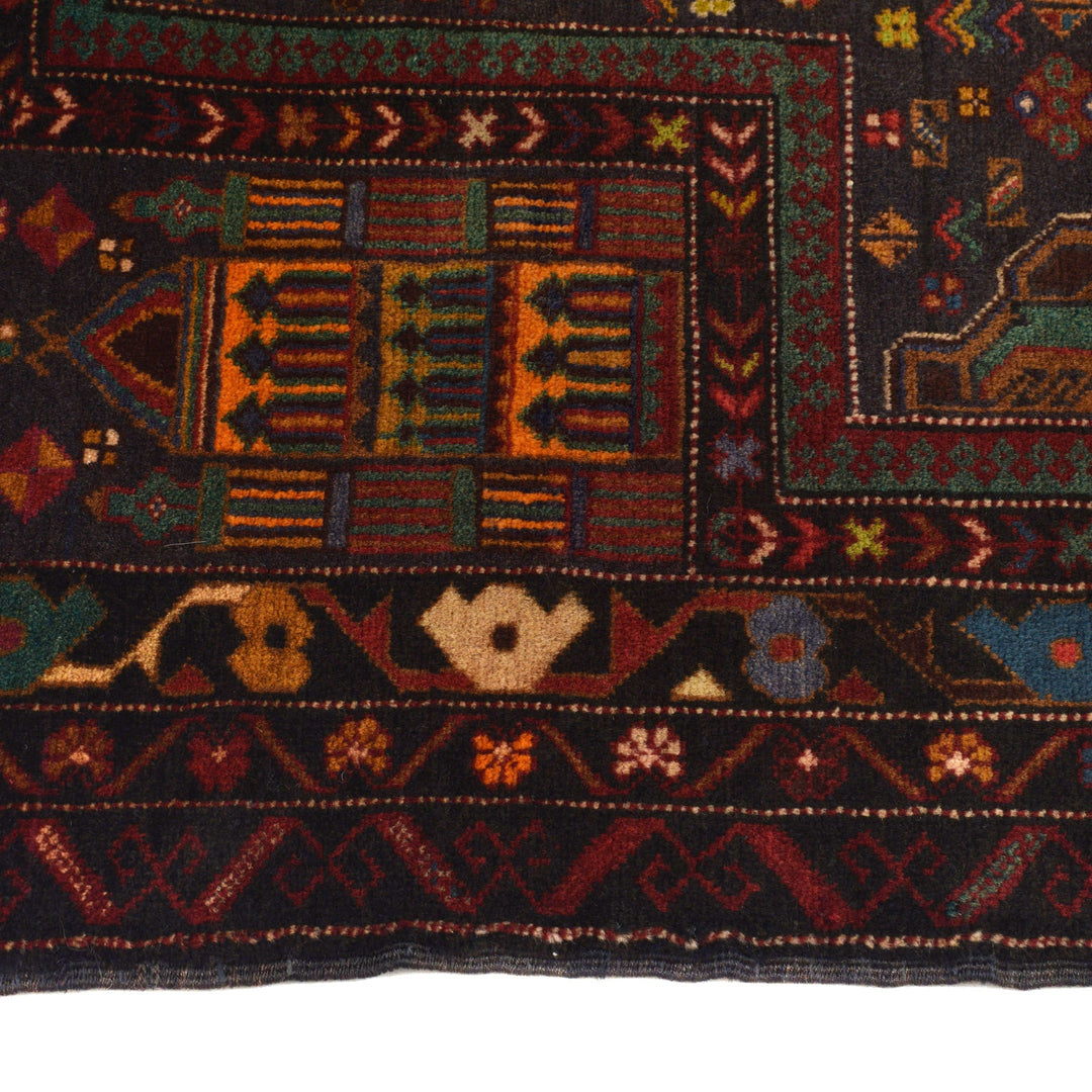 Afghan Prayer Rug 3' 1" x 4' 4" Hand-Knotted | No. AL53051