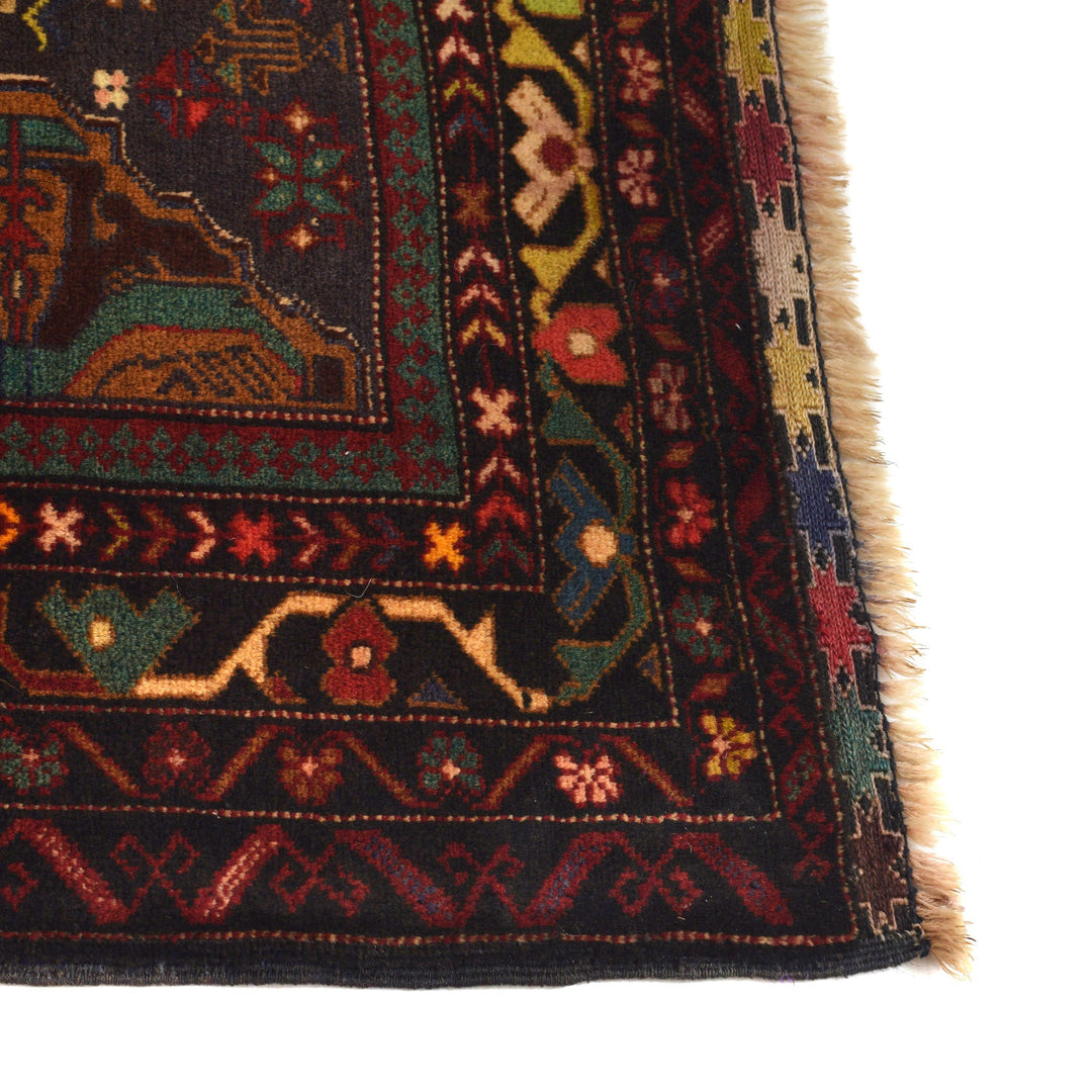 Afghan Prayer Rug 3' 1" x 4' 4" Hand-Knotted | No. AL53051