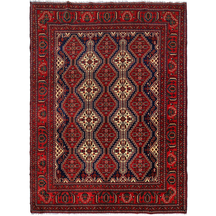 Authentic Hand-Knotted Afghan Rug 6' 9" x 9' 2" - No. AL53675