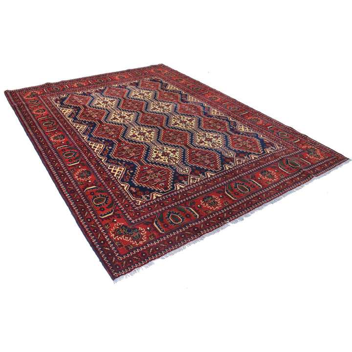 Authentic Hand-Knotted Afghan Rug 6' 9" x 9' 2" - No. AL53675