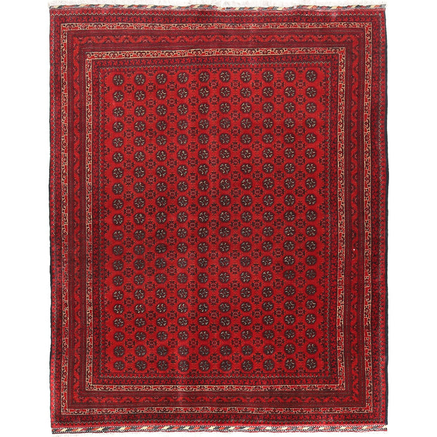 Deep Red Color Khoja Roshnai Area Rug 5' 0" x 6' 6" - No. AL91311
