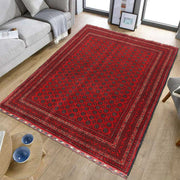 Deep Red Color Khoja Roshnai Area Rug 5' 0" x 6' 6" - No. AL91311
