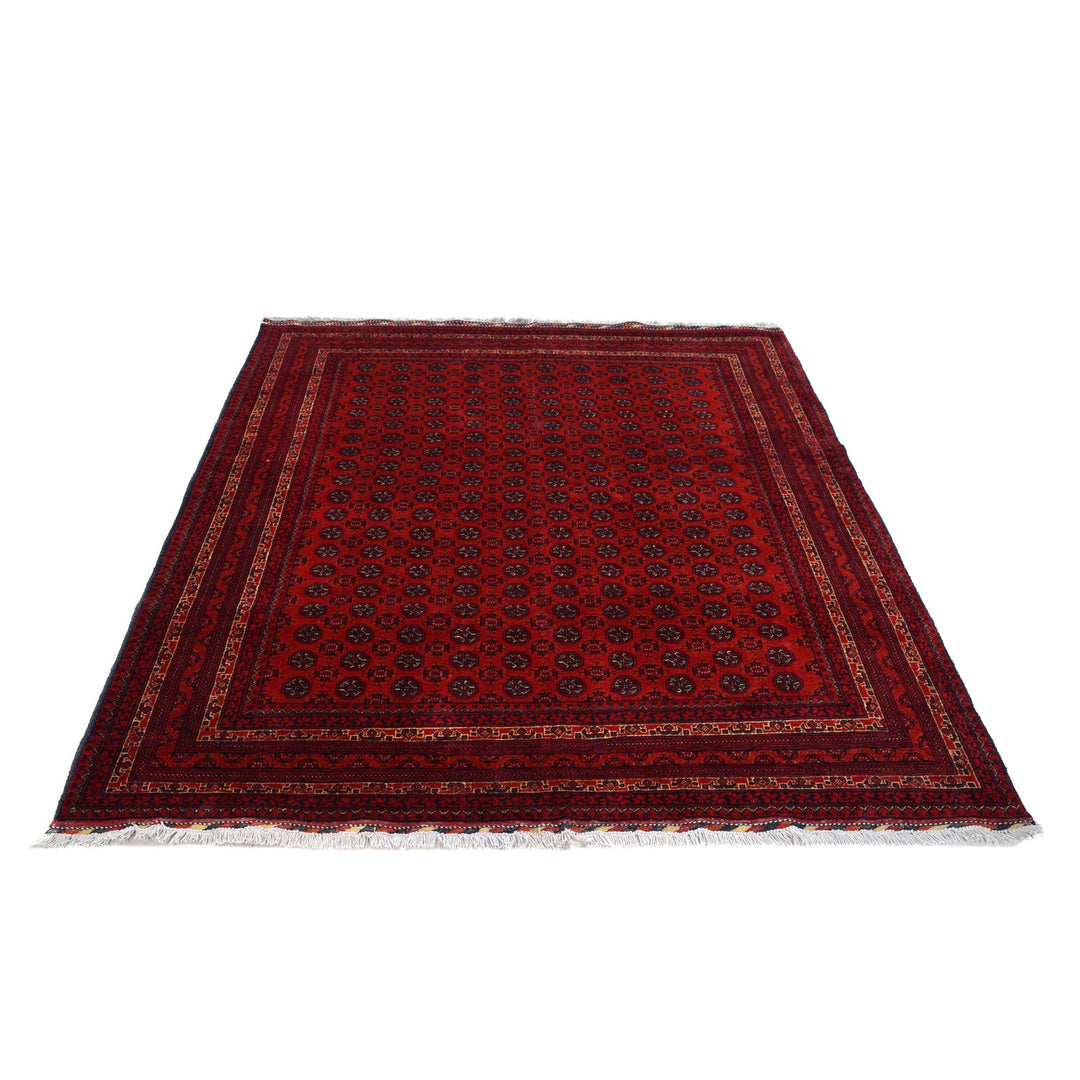 Rich Burgundy Color Khoja Roshnai Area Rug 5' 0" x 6' 6" - No. AL77647
