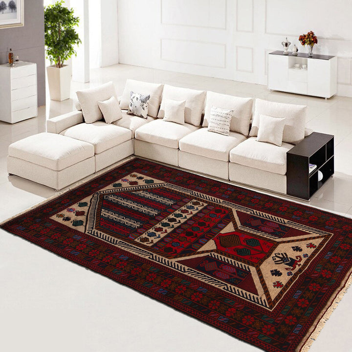 Afghan Prayer Rug 3' 0" x 5' 2" Hand-Knotted | No. AL19642
