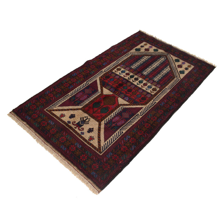 Afghan Prayer Rug 3' 0" x 5' 2" Hand-Knotted | No. AL19642