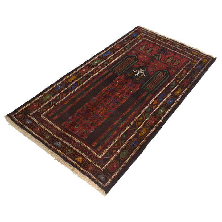Afghan Prayer Rug 2' 11" x 4' 7" Hand-Knotted | No. AL67630