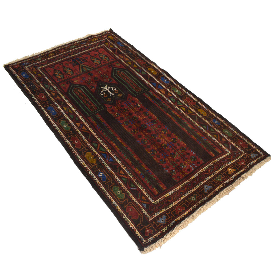 Afghan Prayer Rug 2' 11" x 4' 7" Hand-Knotted | No. AL67630