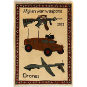 Handmade Afghan War Area Rug 2' 10" x 3' 11" - No. AL87144