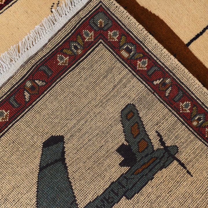 Handmade Afghan War Area Rug 2' 10" x 3' 11" - No. AL87144