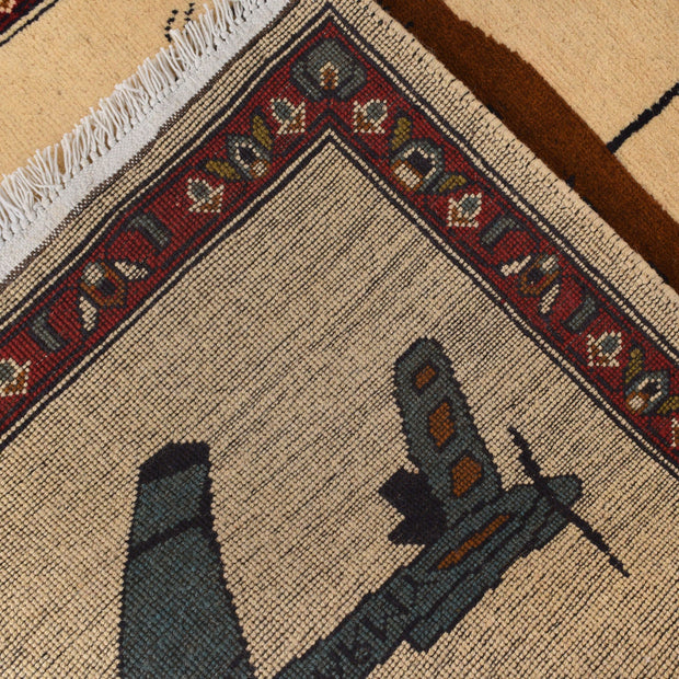 Handmade Afghan War Area Rug 2' 10" x 3' 11" - No. AL87144