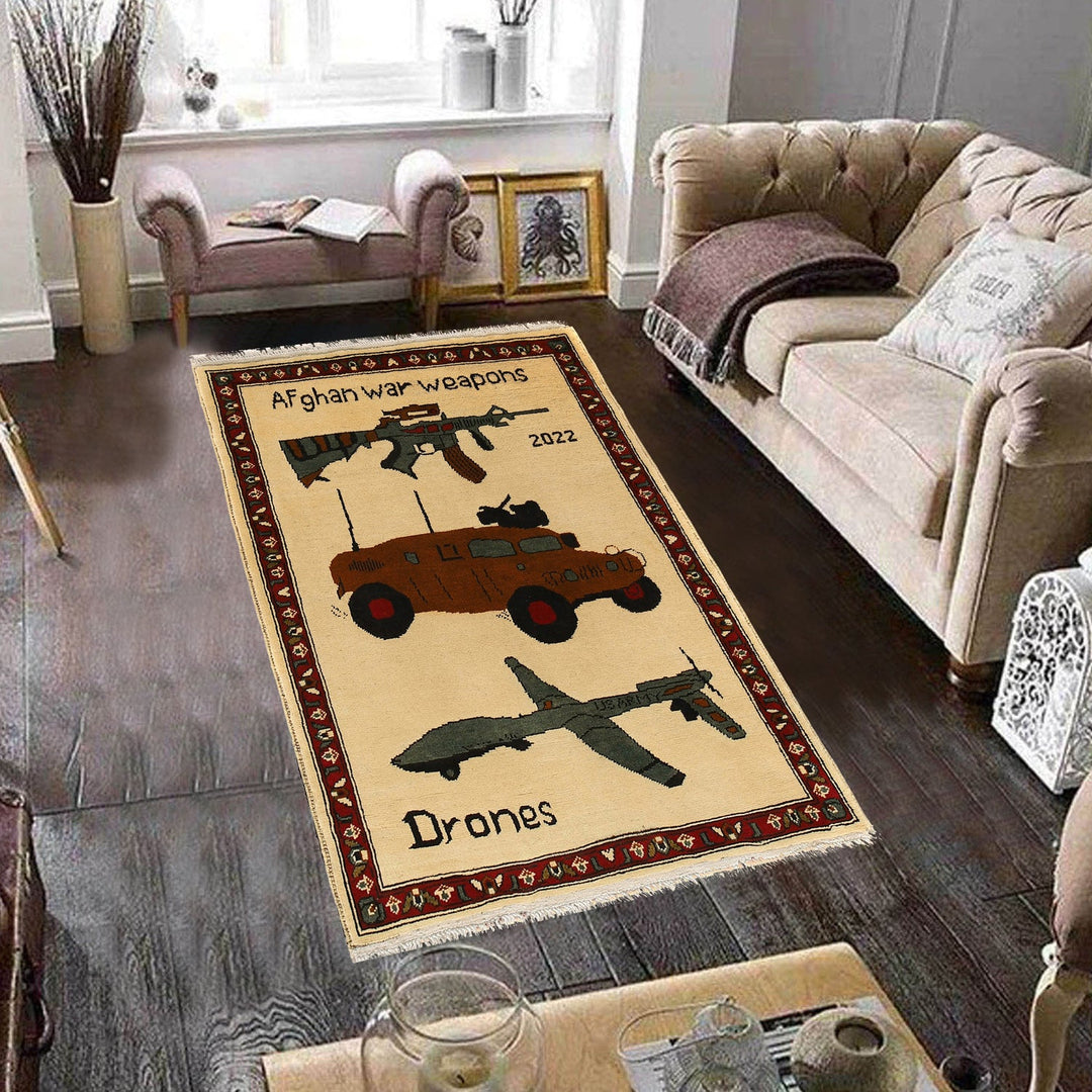 Handmade Afghan War Area Rug 2' 10" x 3' 11" - No. AL87144