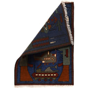 Blue Color War Rug 1' 10" x 2' 8" - No. AL85509