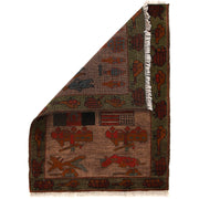 Brown War Rug 2' 0" x 2' 9" - No. AL40804