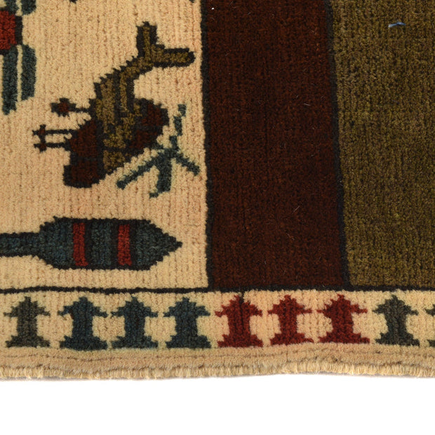 Hand-Knotted Afghan War Carpet 2' 7" x 3' 9" - No. AL62827