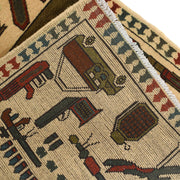 Hand-Knotted Afghan War Carpet 2' 7" x 3' 9" - No. AL62827